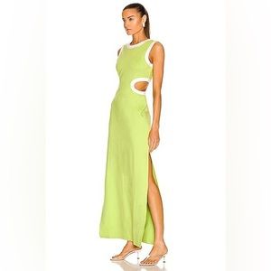 STAUD DOLCE DRESS | LIME WHITE / S